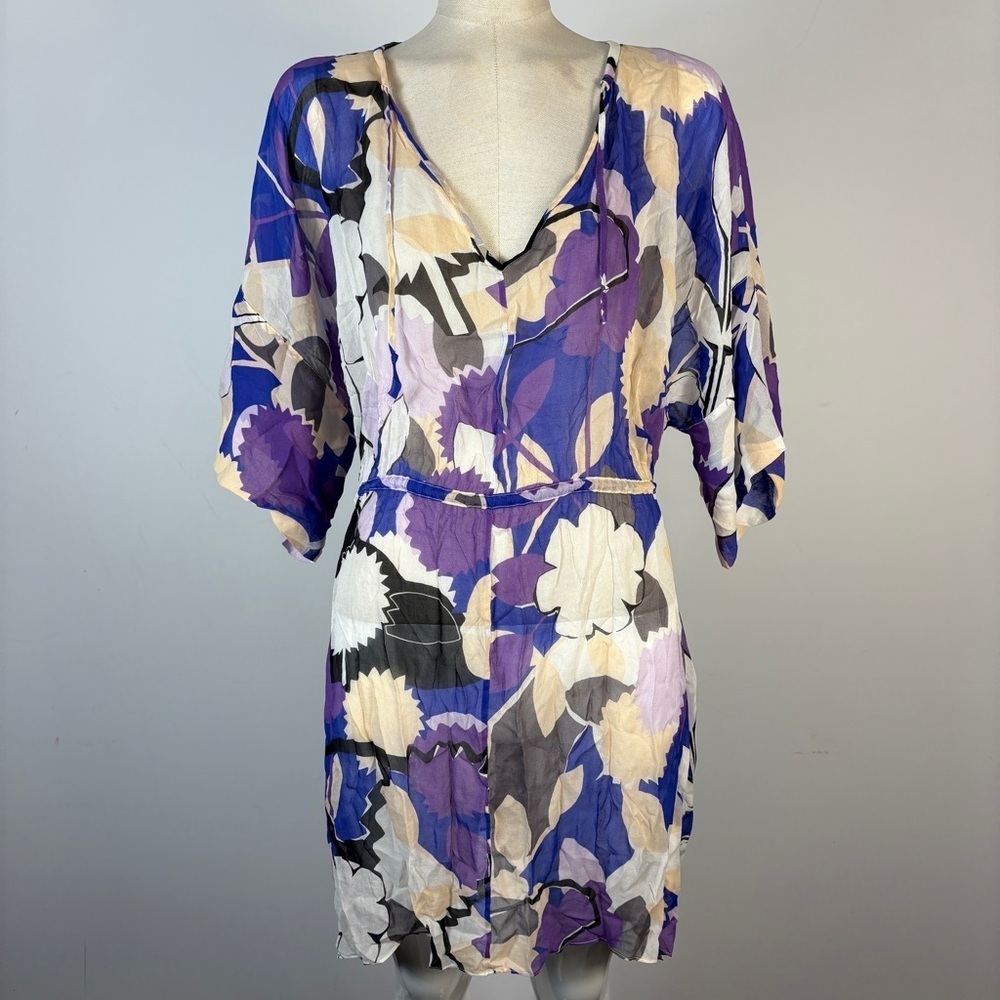 Diane Von Furstenberg Multicolor Silk Floral Midi Dress *Flaw